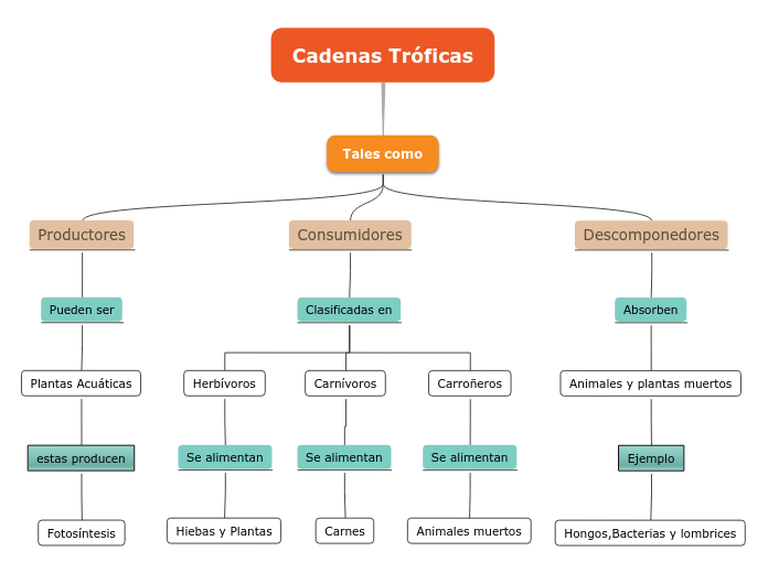 Cadenas Tróficas Mind Map